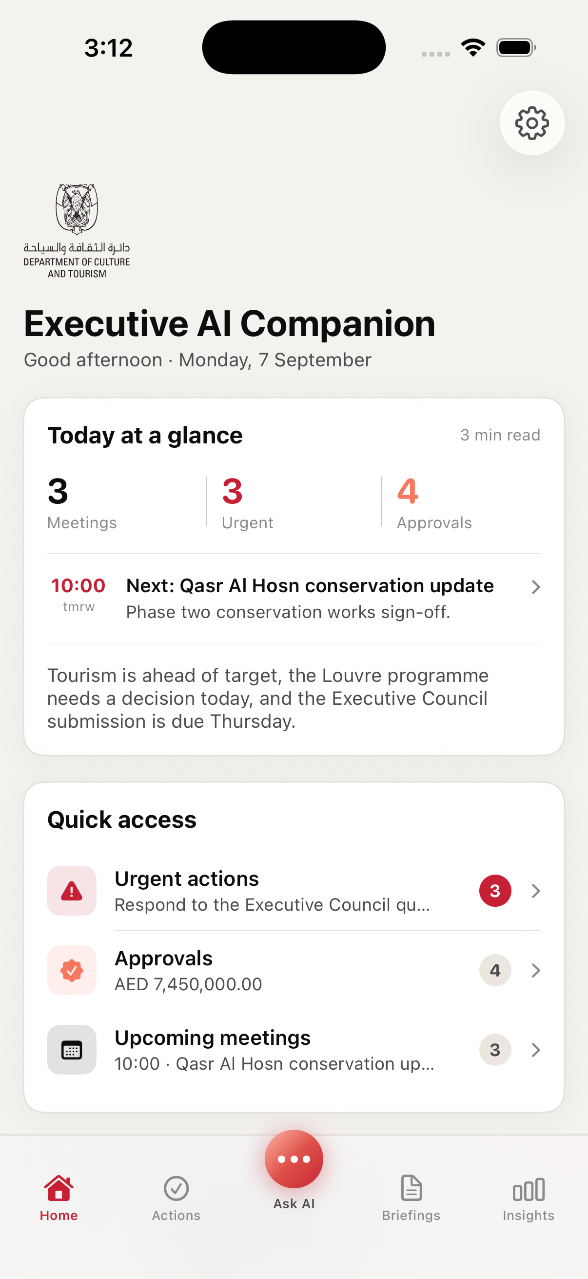 Today at a glance